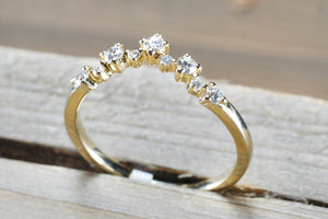 Diamond Curve Tiara Ring Band