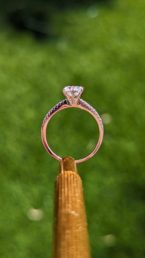 14k Solitaire Diamonds Engagement Ring