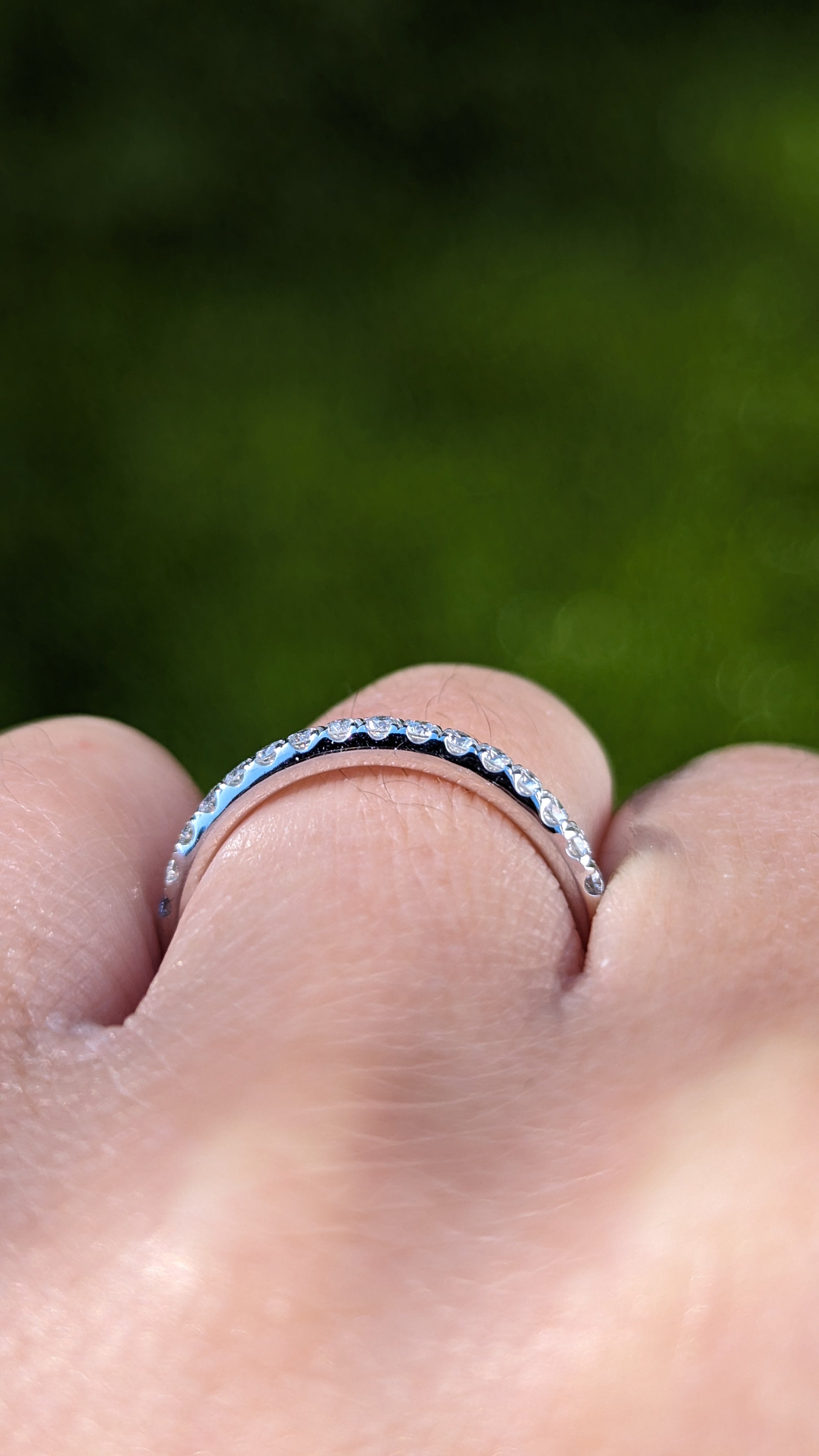 14k White Gold 2mm Diamond Wedding Band Ring Brilliant Cut 0.33 carats