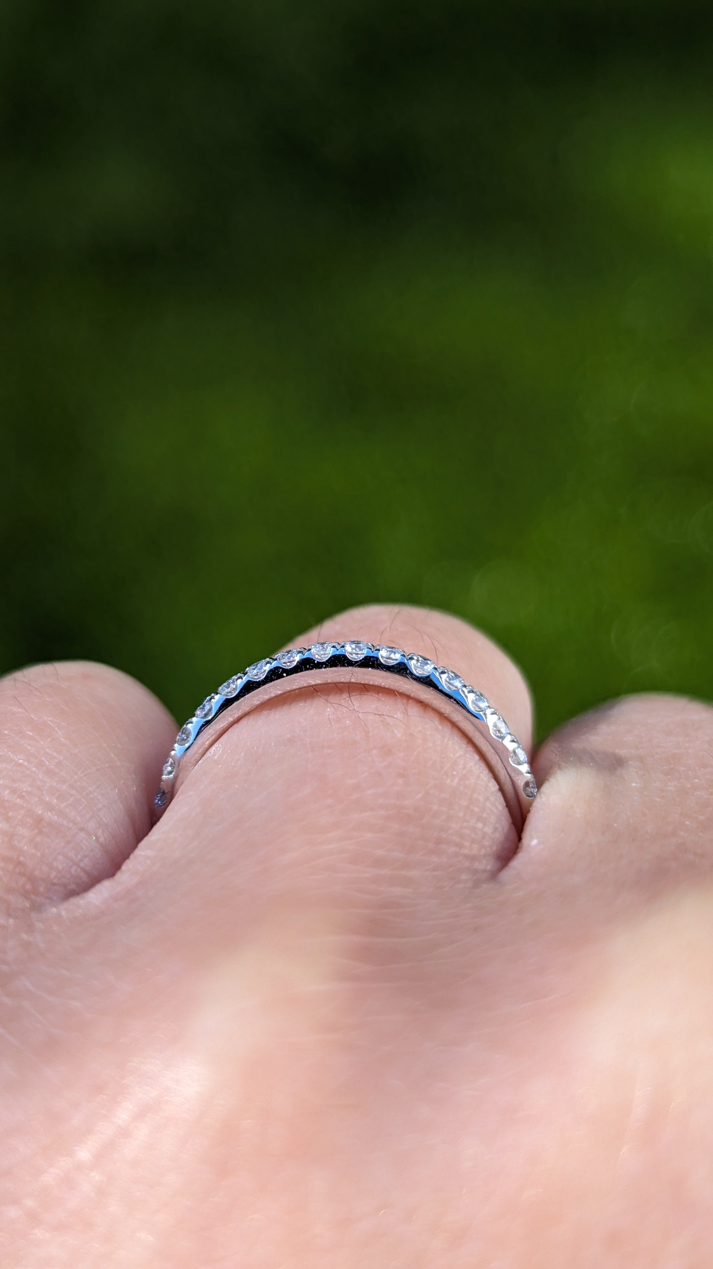 14k White Gold 2mm Diamond Wedding Band Ring Brilliant Cut 0.33 carats