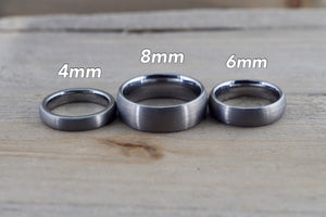Tungsten Carbide 4mm Domed High Satin Brushed Finish Inside Men's Ring