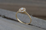 14K Yellow Gold Art Deco Diamond Engagement Wedding Promise Vintage Ring