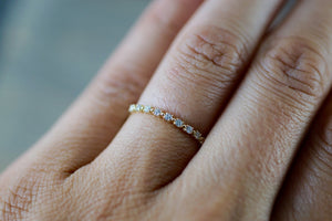 14kt Yellow Gold Diamond Ring Band Wedding Engagement Stack Dainty