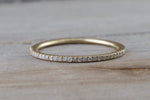 14k yellow Gold Dainty Diamond Half Eternity Band Wedding Anniversary Love Ring Band