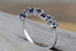 14k White Gold Sapphire Baguette Cut Band Stackable Design Ring Wedding Twist