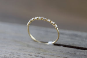 14kt Yellow Gold Diamond Ring Band Wedding Engagement Stack Dainty