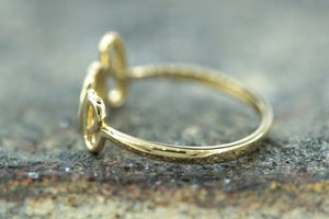 14k Yellow Gold Polished Love Ring Band Promise