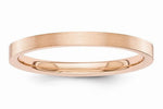 14kt Solid Rose Gold Satin Finish Flat Design Bridal Engagement Wedding Band 2mm Width