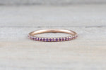 14k Rose Gold Purple Amethyst Dainty Eternity Band Wedding Anniversary Engagement Ring - Brilliant Facets