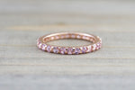 14k Rose Gold Pink Sapphire Eternity Band Ring - Brilliant Facets