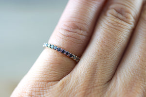 14k Rose Gold Eternity Black Diamond Full Eternity Band Ring Engagement Wedding - Brilliant Facets