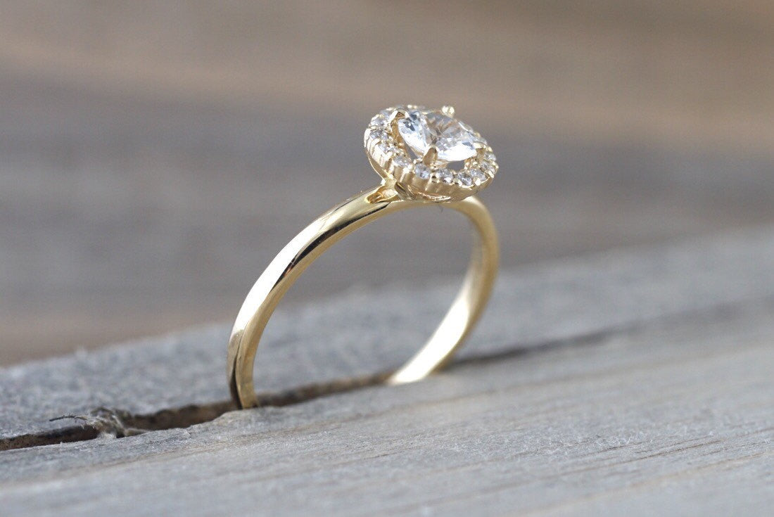 14K White Gold Round Halo Engagement Ring 50500-E-14KW | Arthur's Jewelry |  Bedford, VA