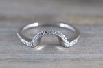 14k White Gold Halo Half Wedding Band to match with complete set