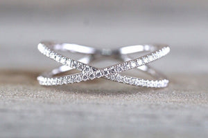 14K White Gold Diamond t Anniversary Engagement Wedding Love Ring