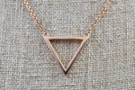 14k Rose Gold Open Triangle Pendant Necklace - Brilliant Facets