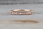 14kt Rose Gold Diamond Hammered Band Ring