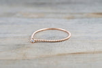 14k Rose Gold Round Cut Diamond Bezel Fashion Ring Rope Design Band - Brilliant Facets