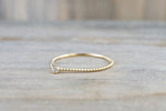 14k Yellow Gold Round Cut Diamond Bezel Fashion Ring Rope Design Wire Band