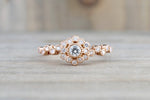 Vermont 14K Rose Gold Classic Diamond Engagement Wedding Promise Vintage Classic Cute Ring Band Arch Shaped