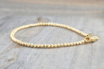 14k Gold Bead Ball Diamond Cut Bracelet Dainty Love Gift Fashion