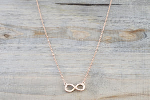 14k Rose Gold Infinity Open Pendant Necklace - Brilliant Facets