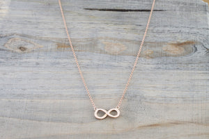 14k Rose Gold Infinity Open Pendant Necklace - Brilliant Facets