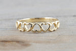 14k Yellow Gold Open Heart Band Ring