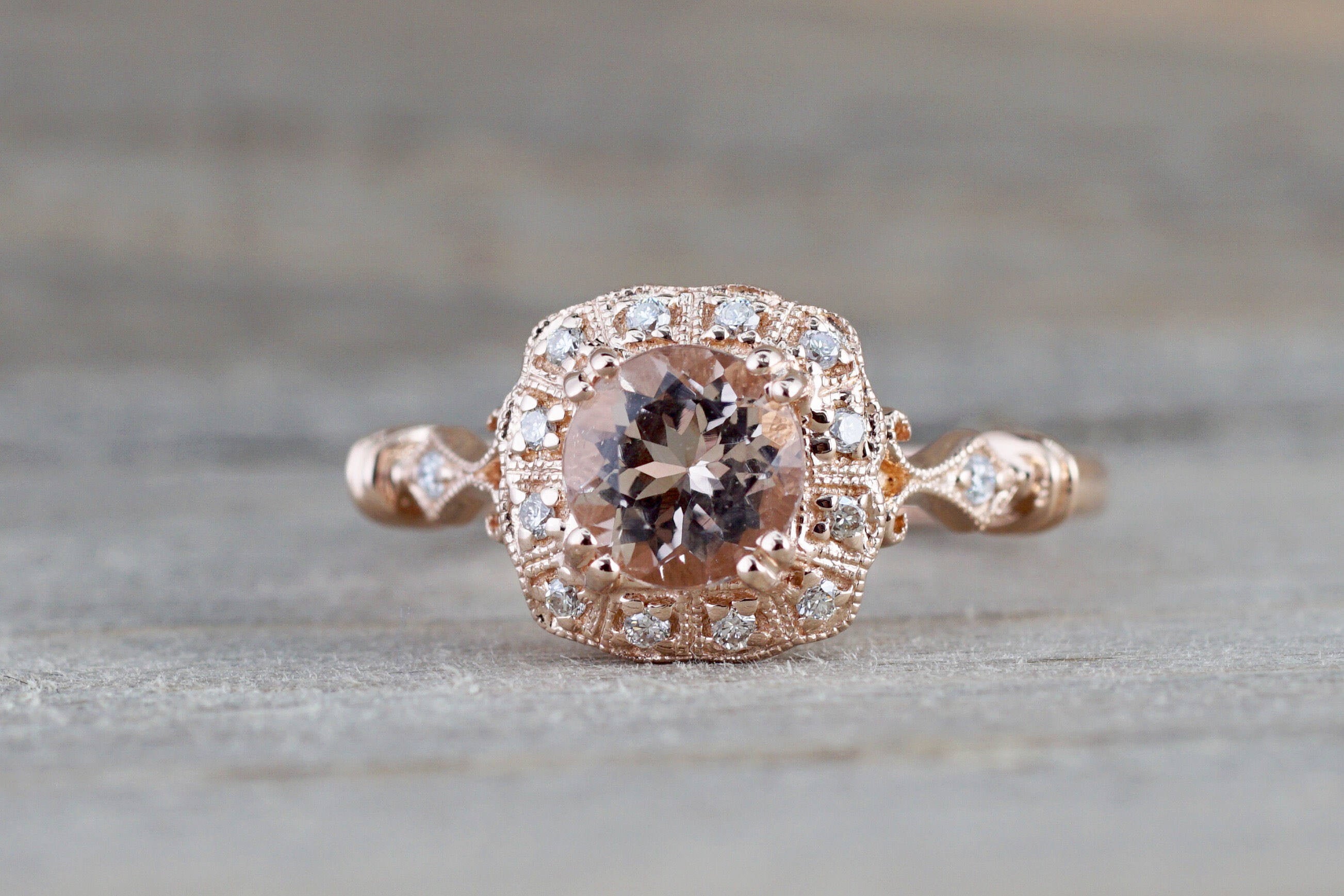 Morganite Rings Codt Vintage Morganite Engagement Rings