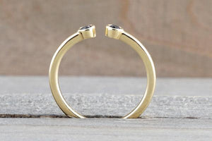 14k Gold Round Cut Diamond Bezel Open Cuff Ring RR010008