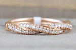 Gold Solid Dainty Diamond Rope Ring  Design Band RR010069