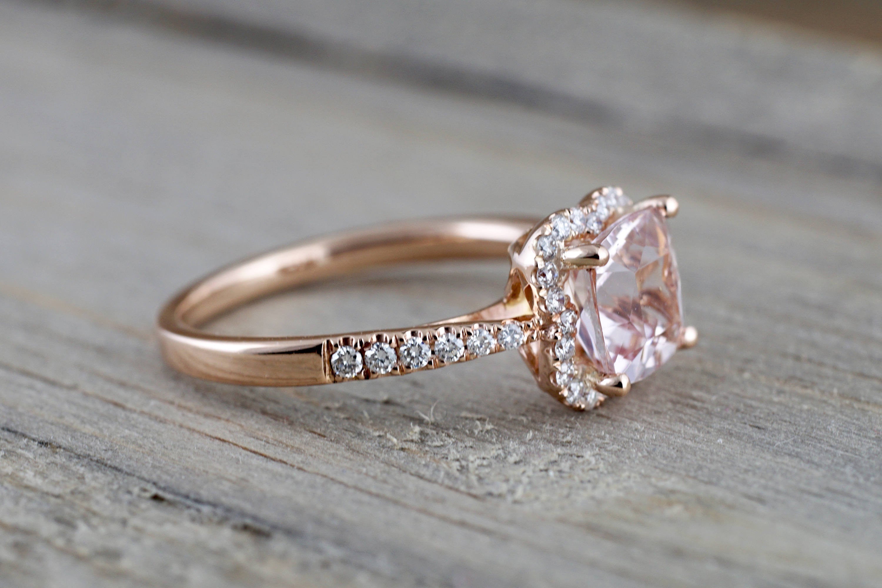 Morganite Rose Gold Bella Fiore Diamond Engagement Ring 