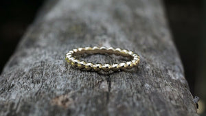 14kt Solid Yellow Gold Twined Bead Ball Rope Twisted Stackable Ring Band Wedding Engagement Love Promise