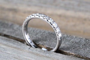 3mm 14k White Gold Diamond Large Love 3mm Ring Band