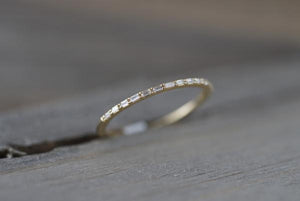 Dainty Thin Baguette Rectangle Diamond Ring RR010018