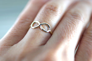 14k Yellow Gold Infinity Love Open Anniversary Promise Fashion Ring Band