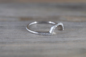 14k White Gold Halo Half Wedding Band to match with complete set