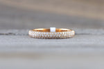 18k Rose Gold Diamond Micro Pave Dome Wedding Engagement Promise Love Anniversary Band Ring