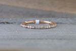 14k Rose Gold Dainty Diamond 3/4 Eternity Band Wedding Anniversary Love Ring Band Vintage - Brilliant Facets