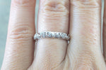 14kt White Gold Diamond Milgrain Etching Vintage Band Ring