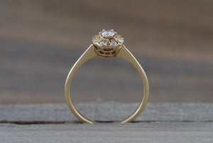 14K Yellow Gold Art Deco Diamond Engagement Wedding Promise Vintage Ring