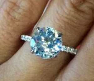 Custom Listing White Gold Diamond Solitaire Brilliant Cut Aquamarine Engagement Ring