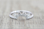 Gold Crown Tiara Curved Diamond Ring RR010039