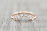 Gold Crown Tiara Curved Diamond Ring RR010038