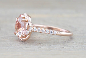FLORENCE Morganite Halo Diamond Ring ER010020
