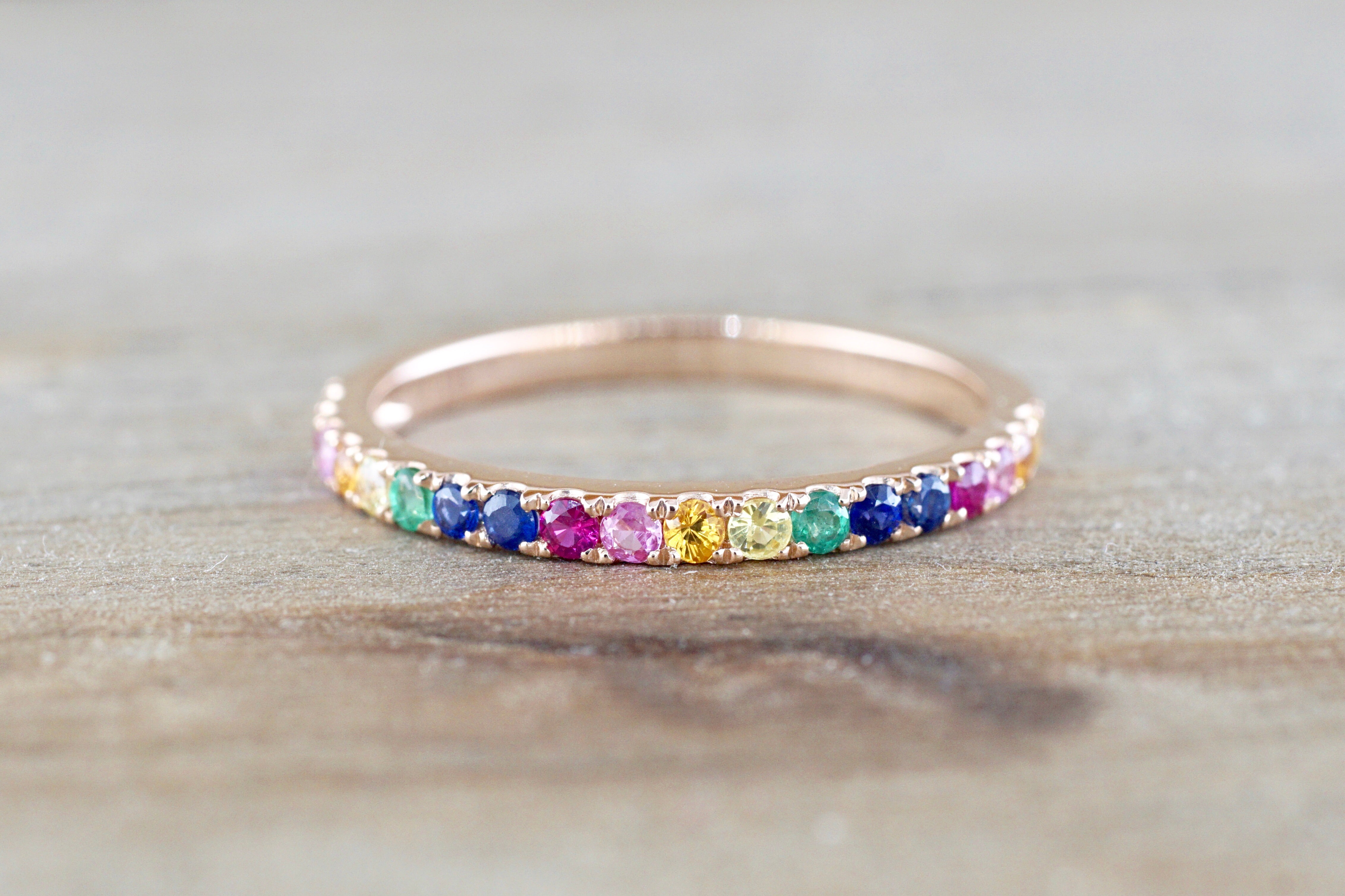 Rainbow Multi Color Gemstone Ring RR010036
