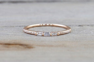 3 Baguette and Round Diamonds Ring Straight Stack RR010017