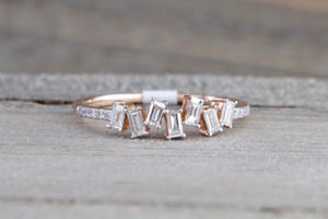 14kt Baguette and Round Diamonds Staggered Cityscape RR010012
