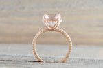 Round Morganite 14kt Gold Diamond Encrusted Under Halo Ring ER010022