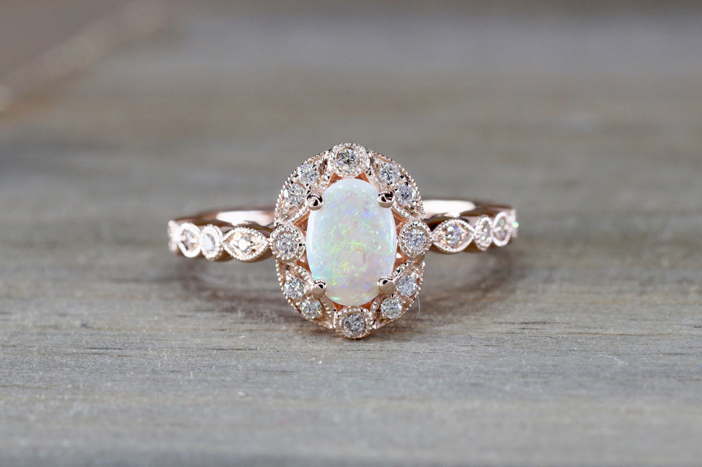 Orsa Fire Opal Diamond Ring ER010017