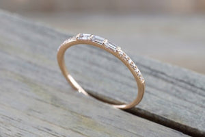 3 Baguette and Round Diamonds Ring Straight Stack RR010017